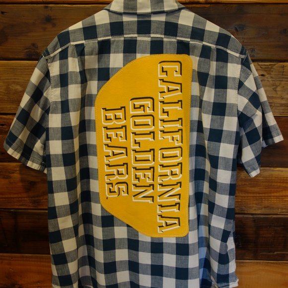 Cal Bears (UC Berkeley) One-of-a-Kind Custom Eddie Bauer Plaid Shirt - XL - Picture 1 of 6